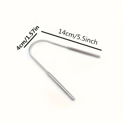 Aliento fresco para el cuidado bucal, limpiadores linguales de acero inoxidable, herramientas de limpieza lingual para adultos, set de regalo de raspadores de lengua