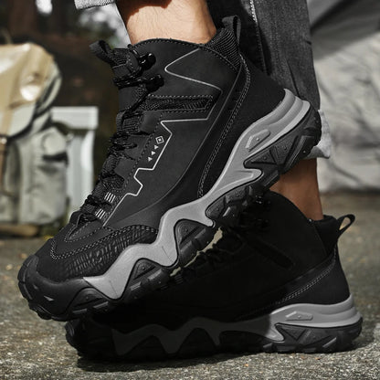 Retro Outdoor Motorcycle Boots Male Comfortable Leather Ankle Boots for Men New Trend Biker High Top Shoes Leisure Walk Botas