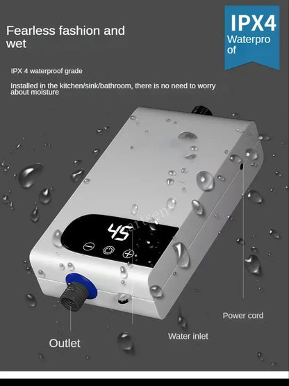 Calentador de agua instantáneo sin tanque 220v con termostato, calentador de inducción, calentadores eléctricos táctiles inteligentes para ducha