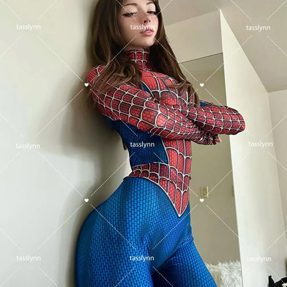 Spider Man Raimi Costume Zentai Suit Spandex Halloween Costumes Party Fancy Anime Cosplay Geek Girl Bodysuit Spider Girl Cosplay