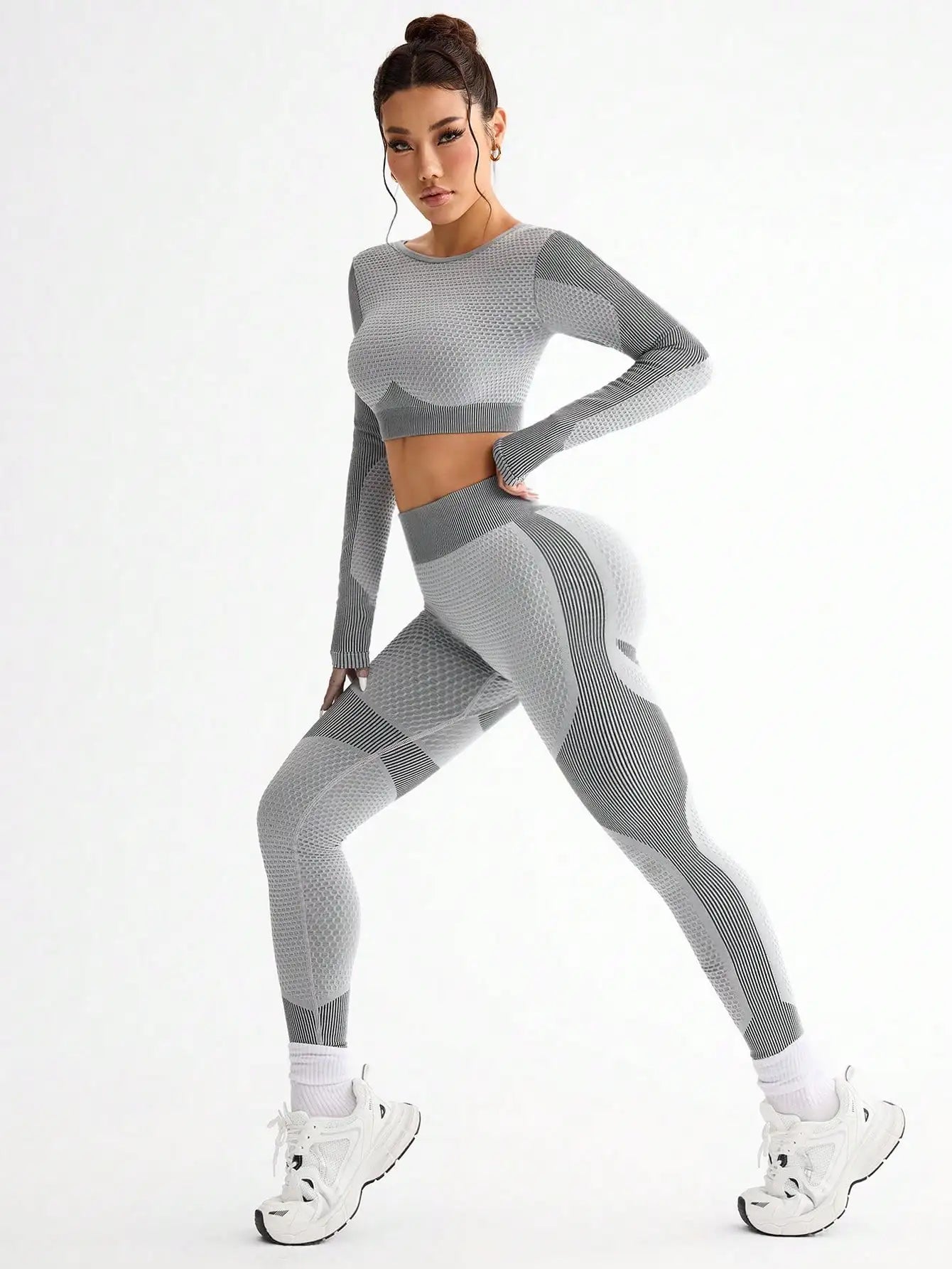 2 piezas, superventas, nuevo, deportivo, ajustado, para correr, transpirable, sin costuras, traje de yoga para mujer, traje de fitness al aire libre para mujer.
