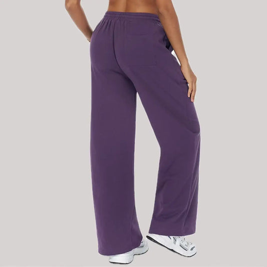 Women Winter Loose Fit Sports Pants High Waist Drawstring Weatpants With Pockets Straight Leg Yoga Pants Versatile Sports Pants