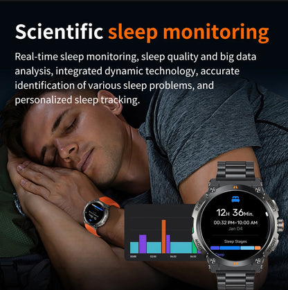 LIGE - Nuevo reloj inteligente con GPS para hombre, llamadas Bluetooth, batería grande de 400 mAh, pantalla AMOLED de 1,43 pulgadas, voz IA, IP68, resistente al agua