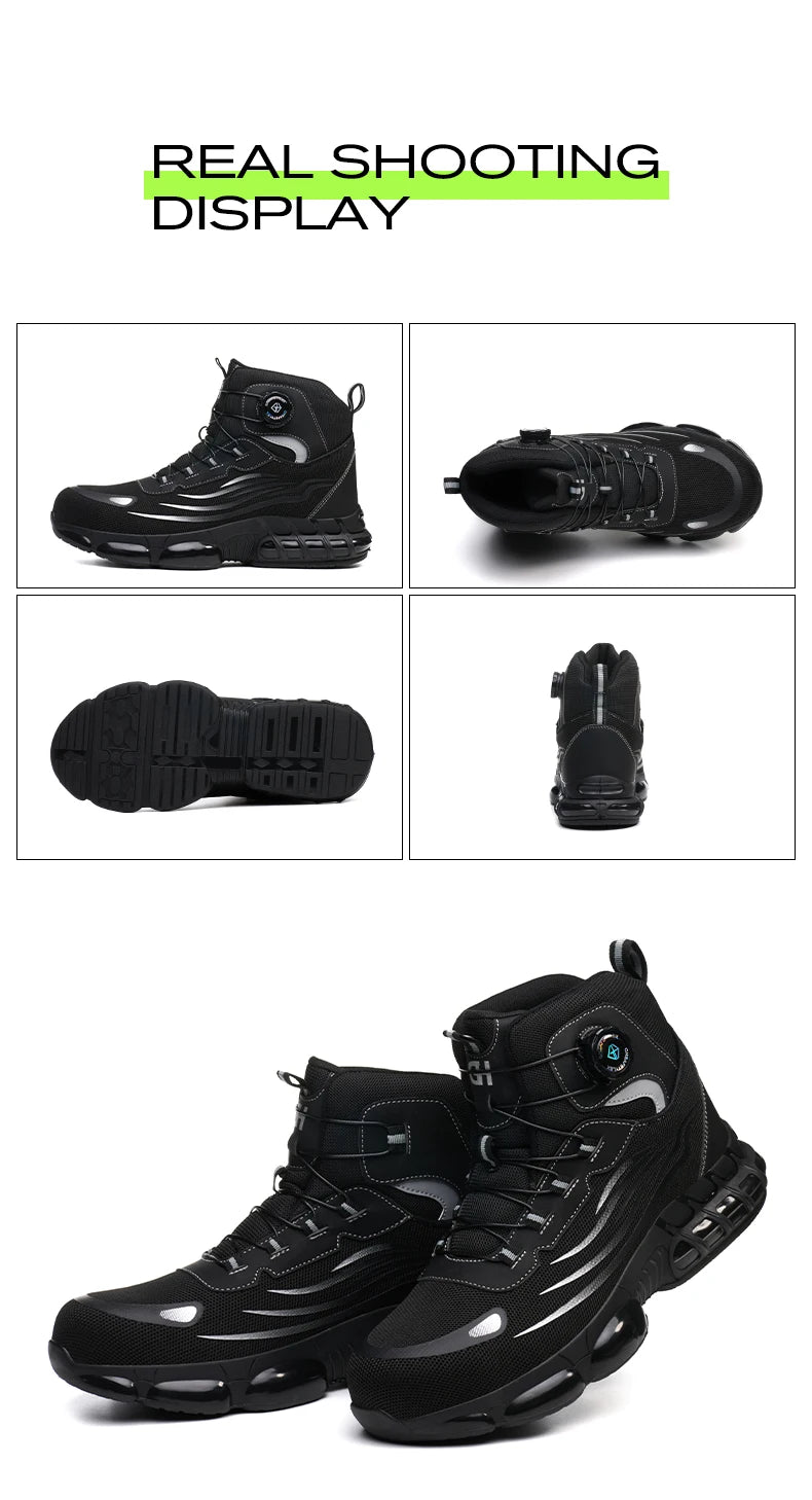 Work Safety Shoes Men Women Steel Toe Sneakers Air Cushion Indestructible Security Protection Safety Boots Size 47 48 Footwear