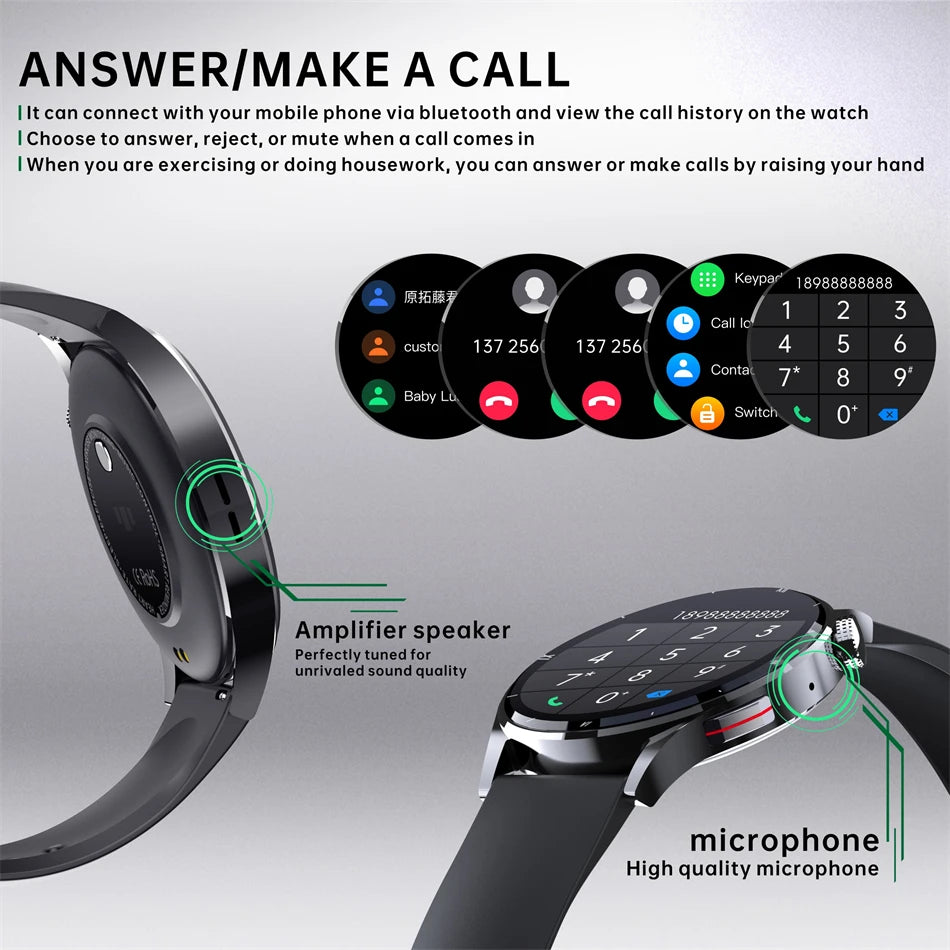 FOXBOX Watch GT3 Pro Reloj inteligente con pantalla AMOLED para hombre, esfera personalizada, respuesta a llamadas, deportivo, fitness, resistente al agua, LIGE