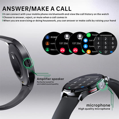 FOXBOX Watch GT3 Pro Reloj inteligente con pantalla AMOLED para hombre, esfera personalizada, respuesta a llamadas, deportivo, fitness, resistente al agua, LIGE