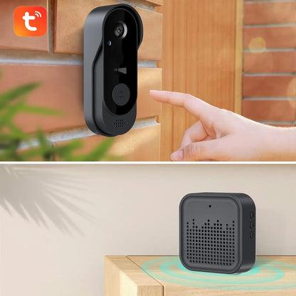 Timbre Tuya con cámara inalámbrica, paquete inteligente para el hogar, WiFi, cámara HD para exteriores, videoportero de seguridad con visión nocturna
