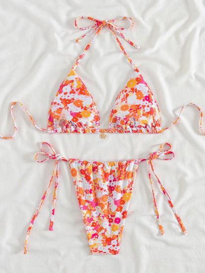 Conjunto de bikini para mujer, novedad de 2025, con tiras laterales ajustables, traje de baño de alta gama, sexy, de dos piezas, para playa, de verano, push up.