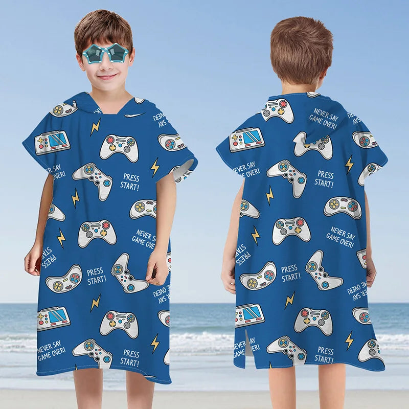 Accesorios para bebés, bata de baño con dibujos animados para niños, capa con capucha, toalla de playa, bata de baño con dibujos animados para bebés y niños.