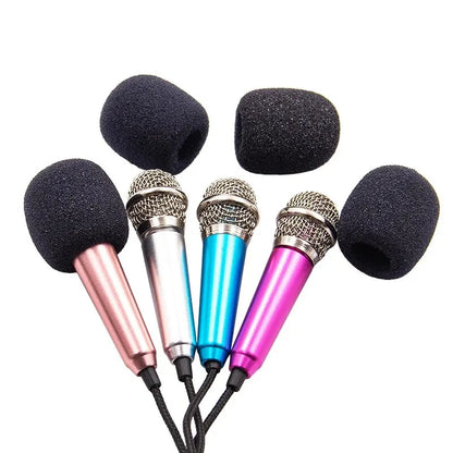 Micrófono de estudio estéreo portátil de 3,5 mm para karaoke, mini micrófono para teléfono inteligente, portátil, PC de escritorio, micrófono de audio de mano.