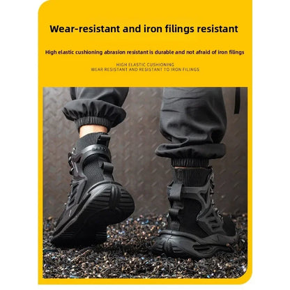 Tall Men's Anti Smashing and Anti Piercing Steel Toe Protective Safety Shoes Lightweight and Breathable Wear Resistant Durable