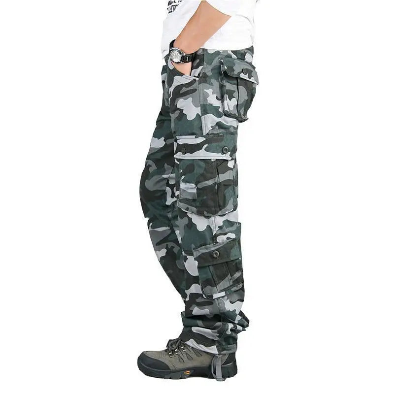 2025 Multiple pockets Tactical Cargo Pants Men Cotton Overalls Outdoor Work Trousers Big Size Hombre Clothing Camo Hiking Pants