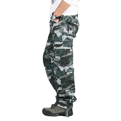 2025 Multiple pockets Tactical Cargo Pants Men Cotton Overalls Outdoor Work Trousers Big Size Hombre Clothing Camo Hiking Pants