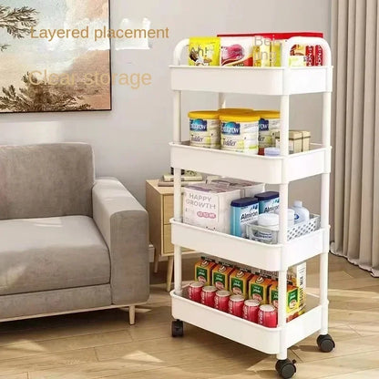 Estante de almacenamiento versátil de varios niveles para cochecitos de bebé, ideal para cocina, dormitorio, baño, inodoro móvil, organizador de piso a techo.