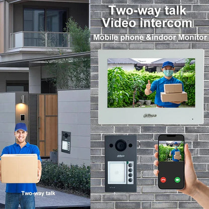 Dahua VTO3311Q-WP: Portero automático IP y Wi-Fi para villas, 2 MP, PoE, vídeo bidireccional H.265, IK08 e IP65, tarjeta IC, aplicación, timbre PoE.