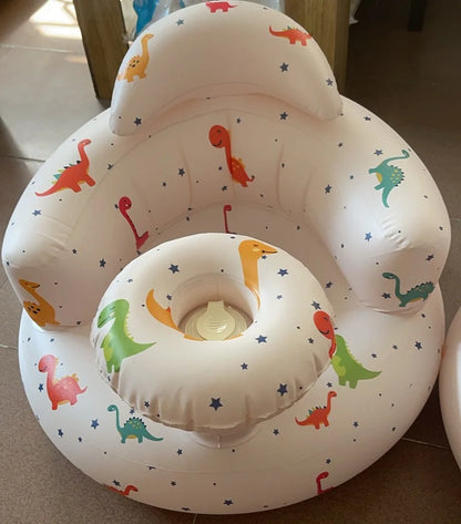 Asiento inflable para bebé con bomba de aire incorporada, silla de apoyo para la espalda para bebés de 0 a 3 años, silla de ducha portátil, asiento de suelo