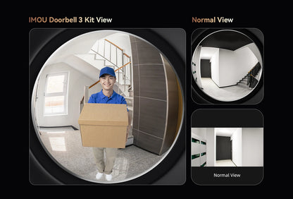 IMOU 4k Video Doorbell 3 with Chime fisheye lens Human Package Detection Rechargeable Battery Two-way Talk Waterproof 360° View