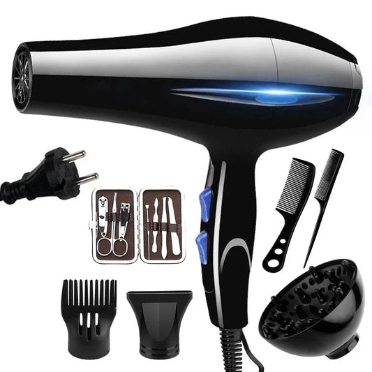 Secador de pelo profesional de 2200 W, potente, de calentamiento rápido, con ajuste de frío y calor, con aire iónico y colector de aire.