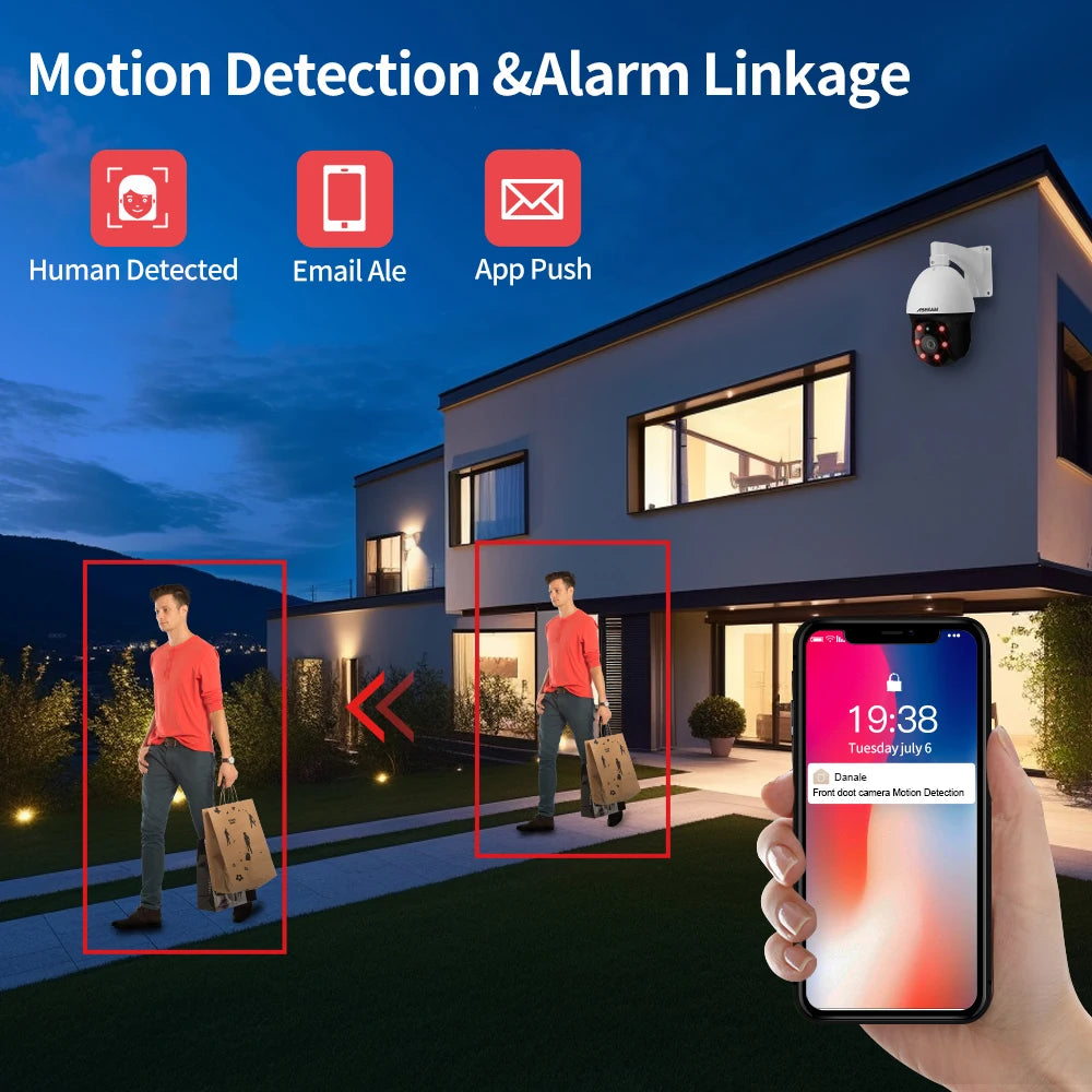 Cámara IP exterior 4K de 8 MP con PTZ, zoom 30x, varifocal, Onvif, H.265, domo, PoE, audio, IMX415, protocolo Hikvision.