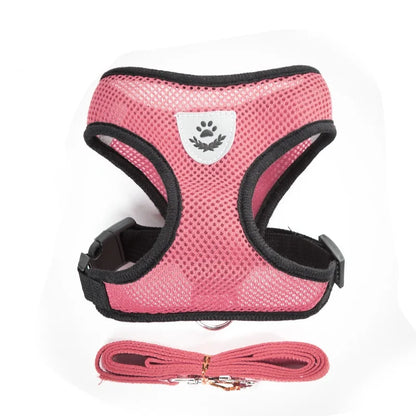 Arnés y correa de malla transpirable de nailon para perros y gatos, chaleco, arnés para perros pequeños, gatitos y gatos, accesorios para mascotas.