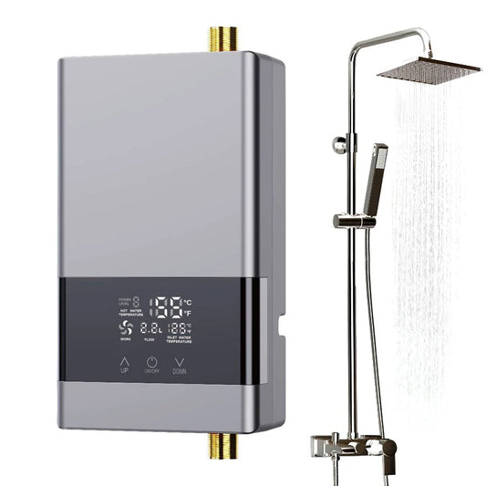 Calentador de agua instantáneo de 110 V/220 V para baño y cocina. Calentador eléctrico de pared con pantalla LCD y control remoto.