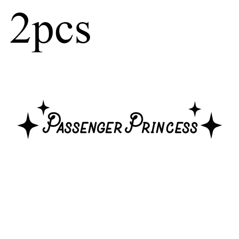 2 piezas de accesorios para el interior del automóvil, calcomanías creativas para espejo retrovisor de princesa, calcomanías de vinilo divertidas para decoración del coche