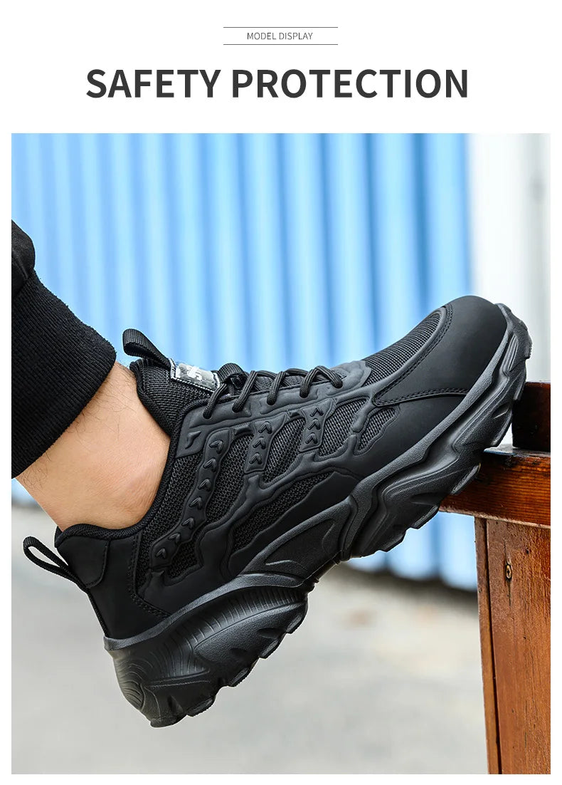 Zapatos de seguridad para hombre, ligeros, protectores, zapatillas de trabajo, calzado ligero y transpirable, zapatos de trabajo antiperforación.