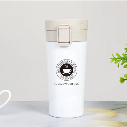 Taza térmica de acero inoxidable de doble capa de 380 ml/510 ml, para café, té, termo, botella de agua, a prueba de fugas.