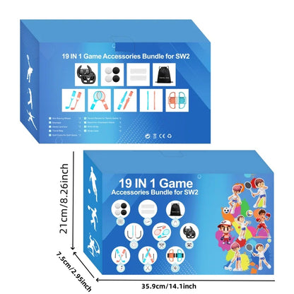 Paquete de accesorios deportivos para Switch 2: kit de accesorios familiares 19 en 1 para juegos deportivos de NS compatible con Switch/OLED
