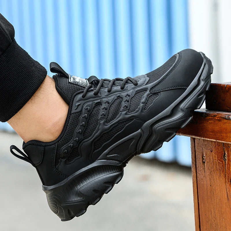 Zapatos de seguridad para hombre, ligeros, protectores, zapatillas de trabajo, calzado ligero y transpirable, zapatos de trabajo antiperforación.