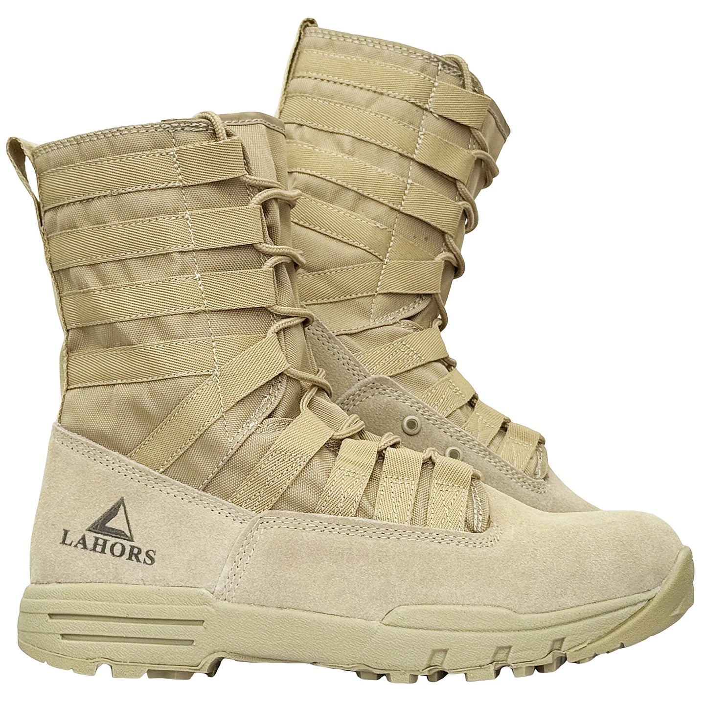 Botas tácticas de combate LAHORS de piel de ante ligera para hombre, ideales para senderismo al aire libre, estilo militar del desierto, transpirables, hasta el tobillo, fabricadas en material sintético.