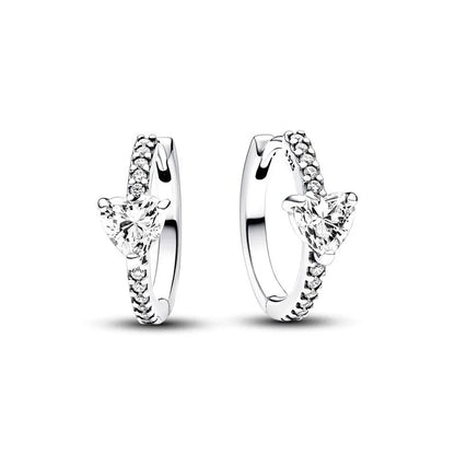 Pendientes de plata 925 con forma de corazón infinito y lazo brillante, originales, para mujer, regalo, joyería fina, 2025