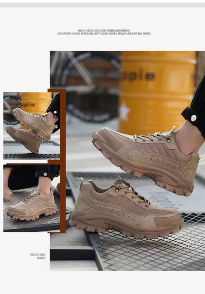 Spring New Men's Steel Toe Safety Shoes Breathable Work Shoes Anti Crush And Piercing High Temperature Resistant Wear Proof