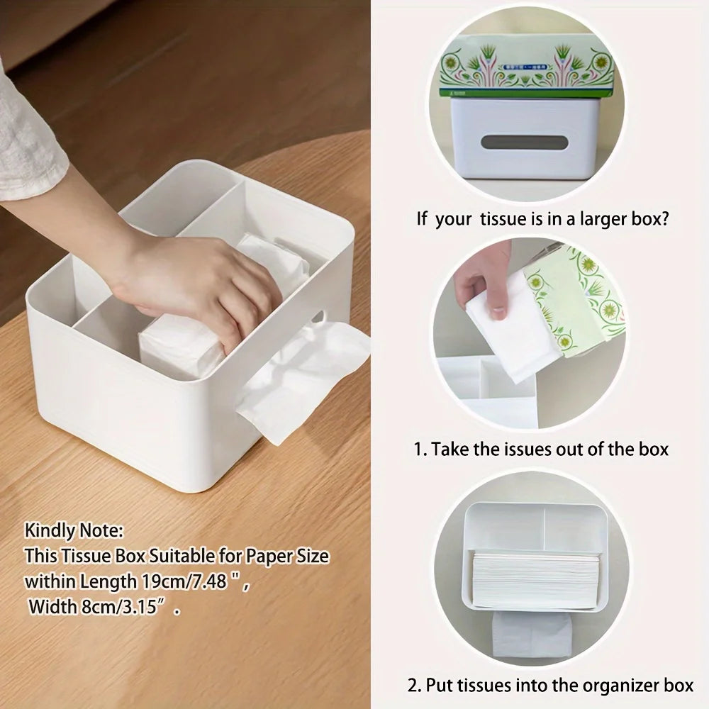 Caja de almacenamiento multifuncional para escritorio, caja de pañuelos, caja de cartón para cajones, estante para guardar artículos diversos con control remoto, organización de almacenamiento de escritorio