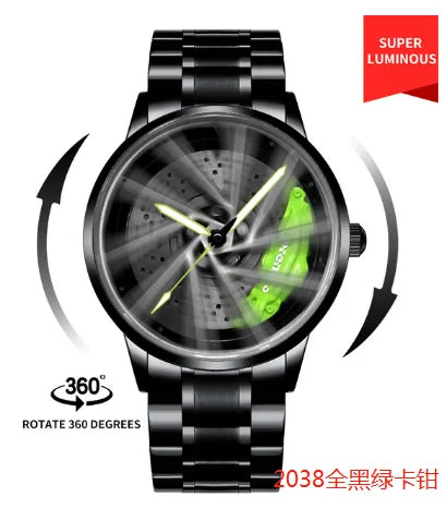 Reloj de cuarzo con esfera giratoria caleidoscopio Sharingan, esfera de anime japonés 3D, reloj de marca superior de lujo, resistente al agua, reloj de moda para hombre.