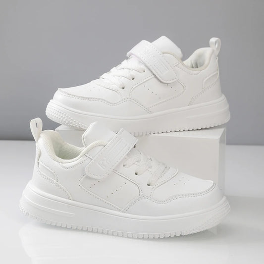 Zapatillas deportivas blancas de moda para niños y niñas, calzado deportivo antideslizante para exteriores, cómodo y para caminar.