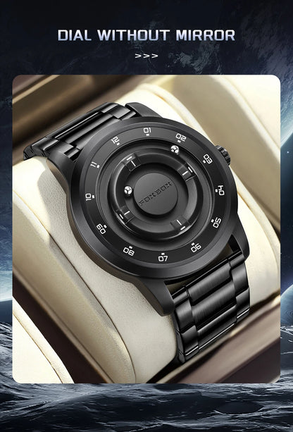 Relojes de pulsera de cuarzo para hombre Foxbox 2025 de lujo, creativos, con cuentas deslizantes, a la moda, impermeables, con fuerza magnética, reloj para hombre, Reloj.
