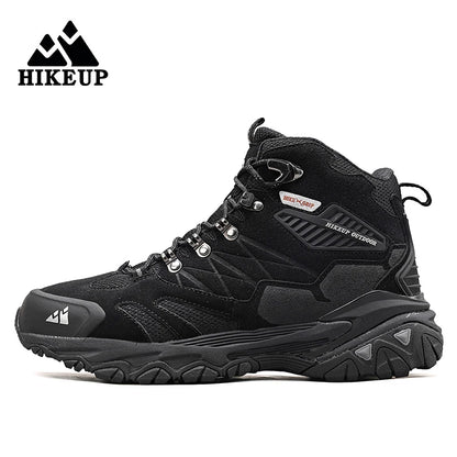 Botas de invierno HIKEUP para hombre, botas de senderismo para exteriores, de ante, de caña alta, impermeables, tácticas, de combate, militares.