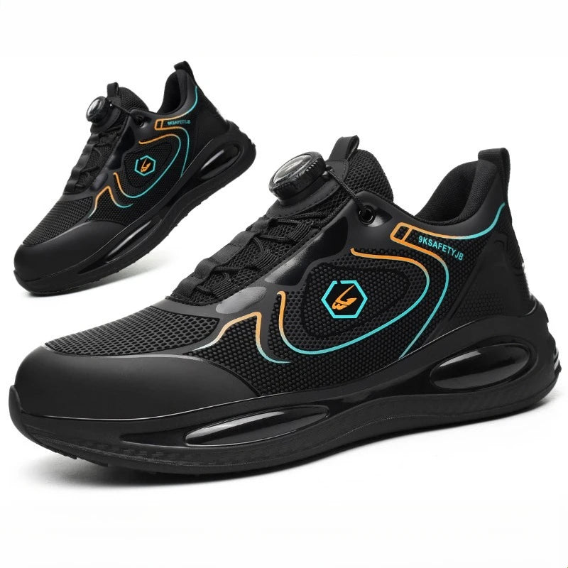 Bota de seguridad para hombre y mujer, resistente a impactos y pinchazos, con suela de goma ligera, forro interior cómodo y protección antisalpicaduras.