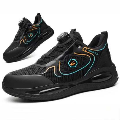 Bota de seguridad para hombre y mujer, resistente a impactos y pinchazos, con suela de goma ligera, forro interior cómodo y protección antisalpicaduras.