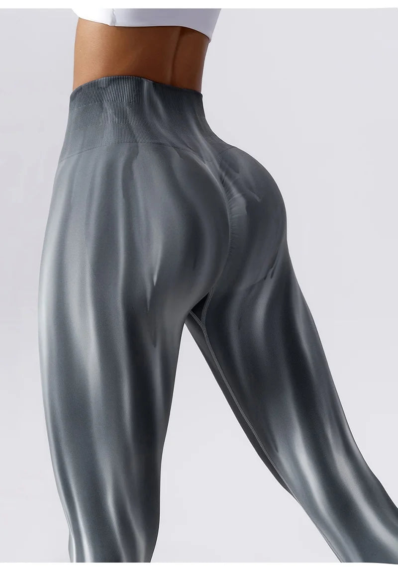 Pantalones de yoga para mujer con estampado tie-dye Cloud Rise, leggings deportivos sexys para gimnasio, mallas sin costuras, pantalones de cintura alta para entrenar.