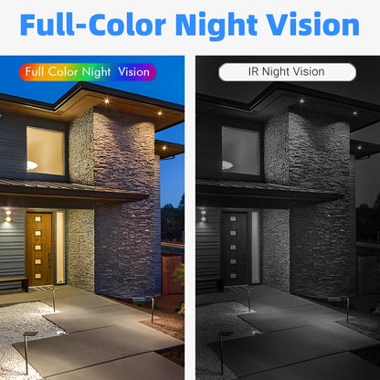 Cámara de seguridad solar inalámbrica para exteriores 2K 5MP con visión nocturna a color, funciona con batería, compatible con WiFi 2.4G, PIR, resistente al agua, comunicación bidireccional con Alexa