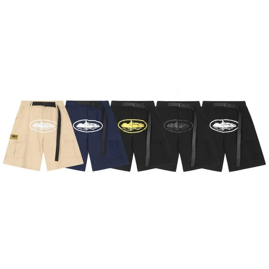 Pantalones cortos de trabajo holgados e informales con estampado multibolsillos para hombre, estilo hip hop, estilo urbano, a la moda