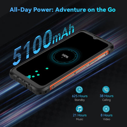 Cubot KingKong ACE 2, smartphone ultradelgado y resistente, Android 14, 16 GB de RAM (6 GB + 10 GB), + 128 GB de ROM, pantalla de 6,56" a 90 Hz, NFC.