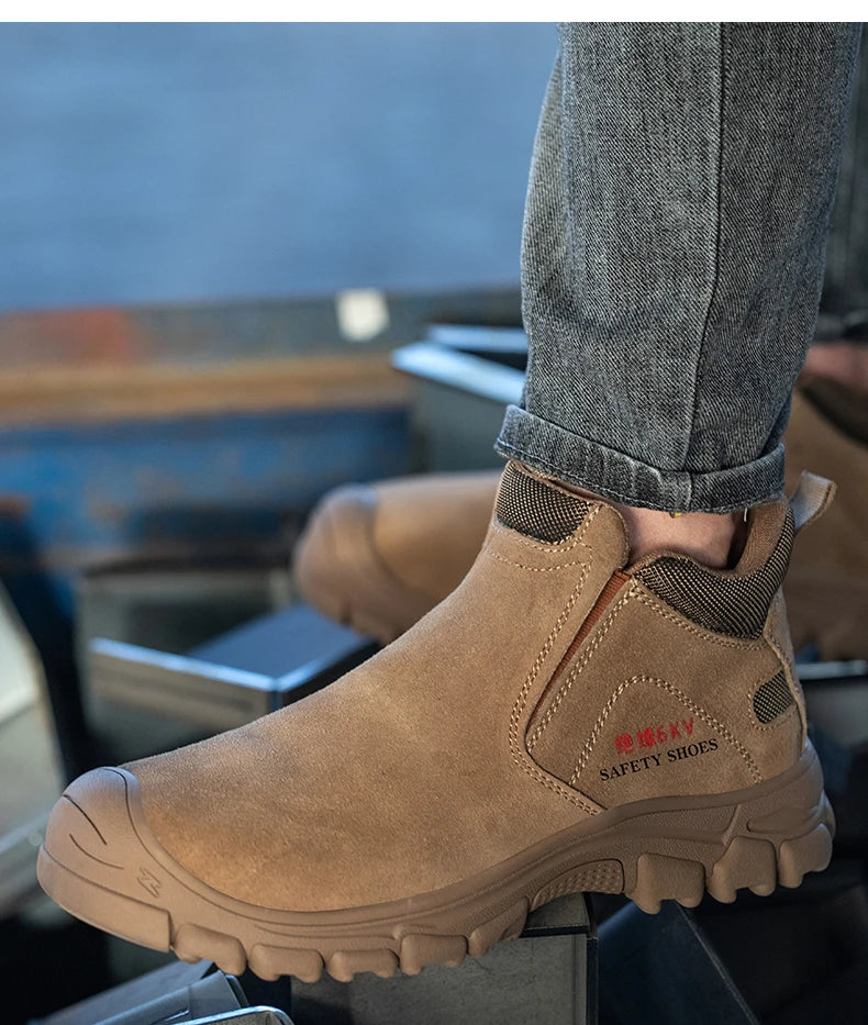 Zapatos de seguridad cómodos para el trabajo, botas de seguridad para hombre, zapatos de trabajo con puntera de acero, botas de trabajo para hombre, zapatillas de seguridad anti-puñaladas