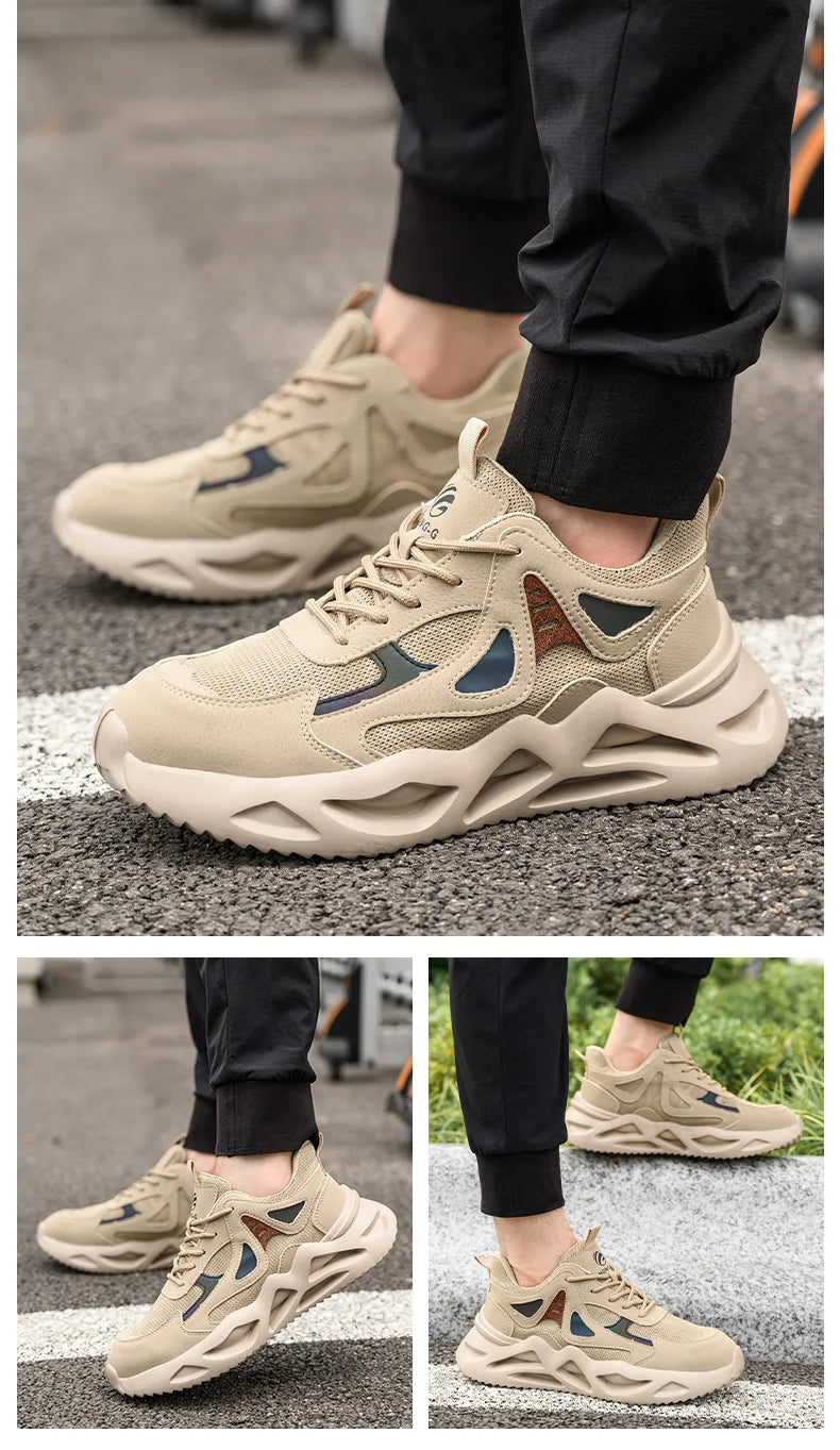 Zapatos de seguridad ligeros para hombre y mujer, zapatos de trabajo con puntera de acero, botas de trabajo, zapatillas deportivas transpirables para hombre y mujer, botas tácticas