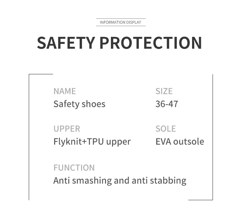 Zapatos de seguridad para hombre, ligeros, protectores, zapatillas de trabajo, calzado ligero y transpirable, zapatos de trabajo antiperforación.