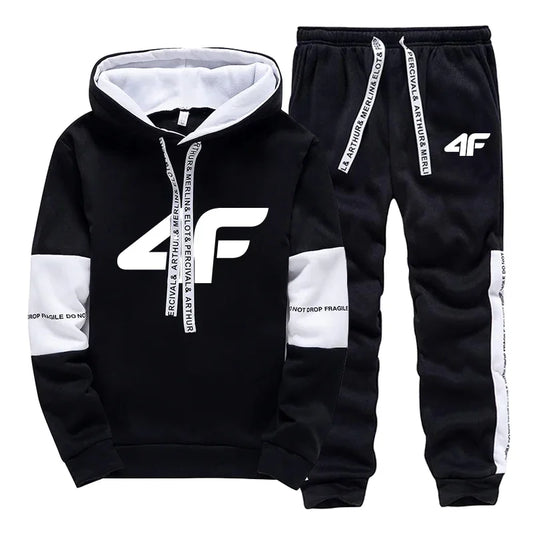 Chándal deportivo de gran oferta para hombre, con capucha, manga larga, informal, de una sola pieza, sudadera y pantalones deportivos de uso diario, cómodo para correr al aire libre.