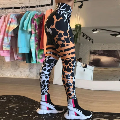 Pantalones de mujer con estampado 3D de rayas de leopardo, leggings deportivos push up para correr, pantalones ajustados, pantalones casuales para mujer, leggings de fitness para mujer