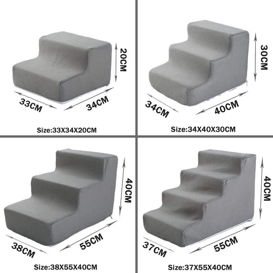 Escaleras para mascotas, juguetes para gatos y perros, escalera de 2, 3 y 4 escalones para perros, rampa para cachorros, escalera de esponja desmontable, accesorios para mascotas